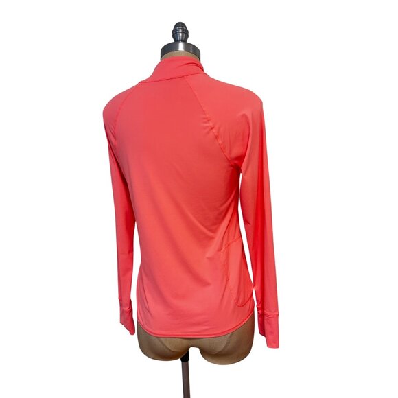 LILLY PULITZER Luxletic Neon Coral Long Sleeve Quarter Zip Top Medium - Picture 3 of 5